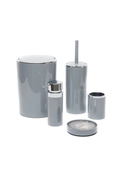 Primanova Lenox 5'li Banyo Aksesuar Set - Gri - 2