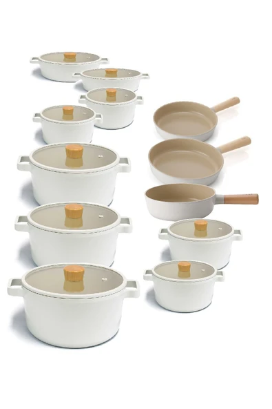 Fika Cam Kapaklı 21 Parça Tencere & Tava Seti ürün görseli 1