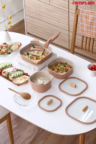 Fika Comfort Terracota Tencere ve Tava Seti 10 Parça - 8