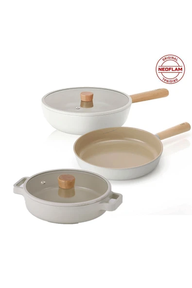 Fika Bej 5 Parça Pratik 26 cm Tencere Tava Wok Set ürün görseli 1