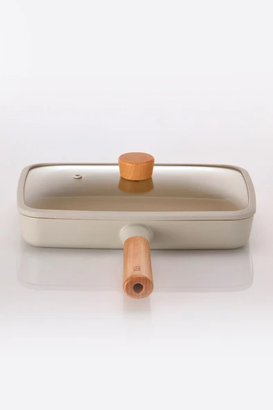 Fika Dikdörtgen Tava 29Cm Cam Kapaklı, Bej - 5