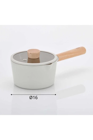 Fika Alüminyum Döküm Süt Tavası Cam Kapaklı 16cm Bej 1 Adet - 3