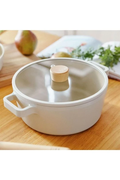 Fika Alüminyum Döküm Kapaklı Tencere Bej 18cm - 3