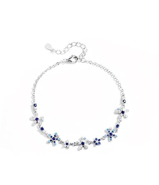 Blue Blossom 925 Ayar Gümüş Çiçek Kadın Bileklik ürün görseli