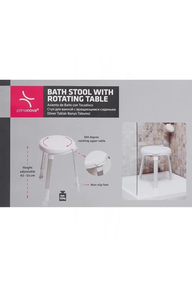Primanova Cappadocıa Daire Tabure Döner Üst Tablalı Ve Ayarlı Beyaz - 3
