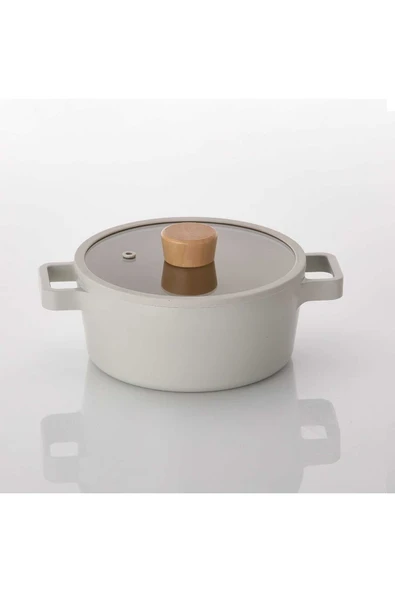 Fika Alüminyum Döküm Cam Kapaklı Bej 13 Parça Tencere & Tava Seti - 3