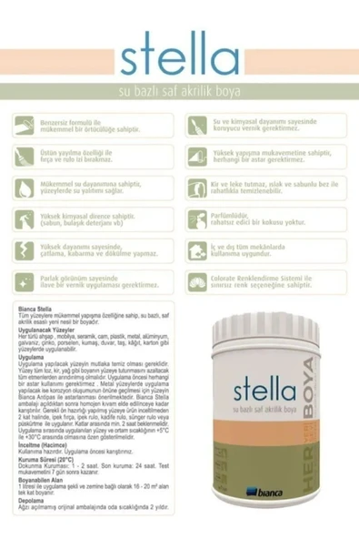 Stella Yeni Nesil Dönüşüm Boyası Beyaz - Dolap-fayans-cam-plastik-ahşap-duvar - 2