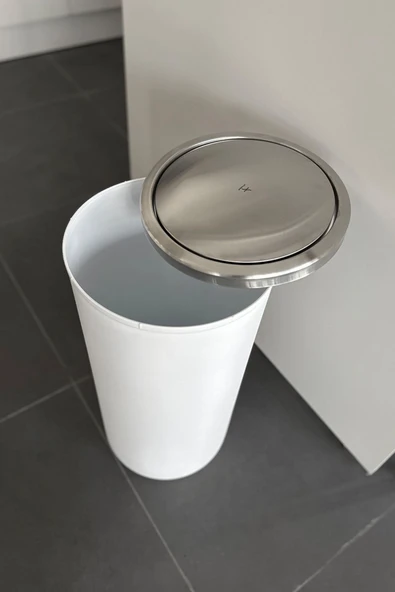 Lenox 35 Lt Döner Kapaklı Mutfak Banyo Ofis Çöp Kovası-Beyaz - 4