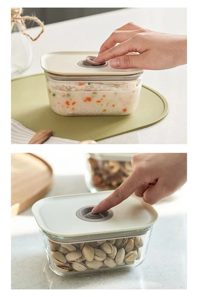 Fika Clık Dikdörtgen Saklama Kabı 800Ml Bej - 5