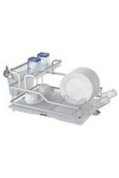 Bianka Paslanmaz Alüminyum İki Katlı Bulaşıklık 57*38*27 Cm