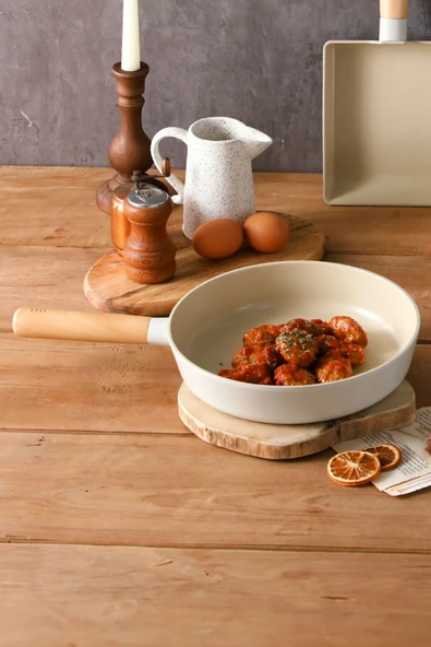 Fika Alüminyum Döküm Tava 24Cm, Bej