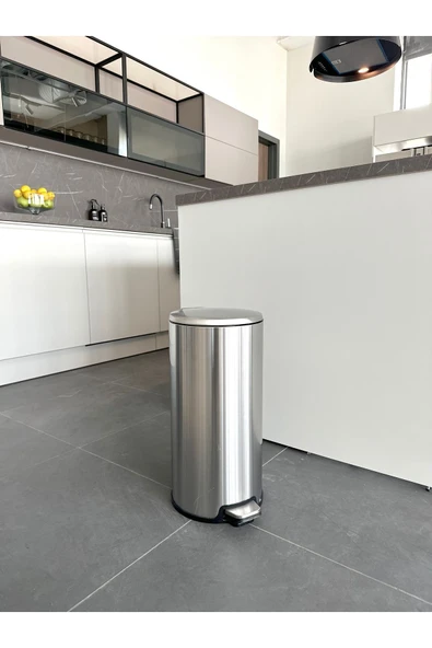 Cigo Pedallı Banyo Mutfak Ofis Çöp Kovası 20 Lt Paslanmaz Çelik ürün görseli