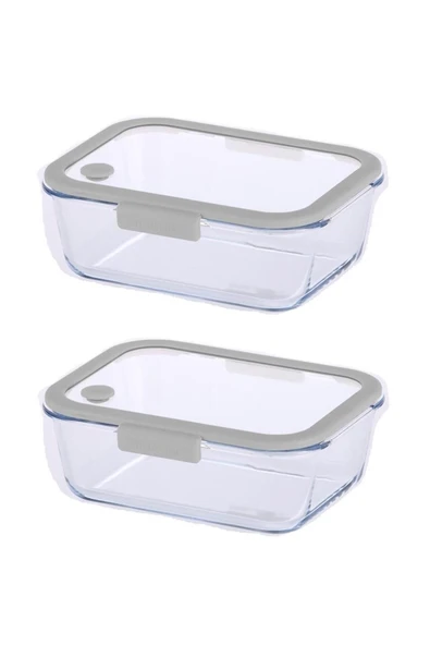 Fika Glace Gri Vakumlu 2 Parça Saklama Kabı 1900 ML