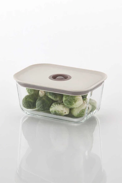 Fika Clik Dikdörtgen Saklama Kabı Bej 3 Parça Set - 4