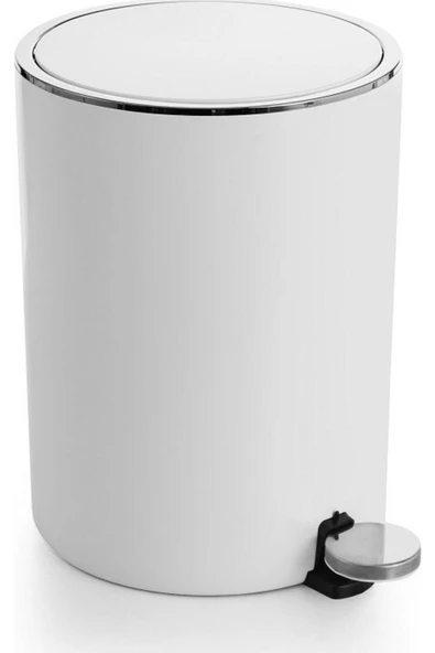 Primanova Lenox Pedallı Çöp Kovası Beyaz 5 Lt - M-e66-01