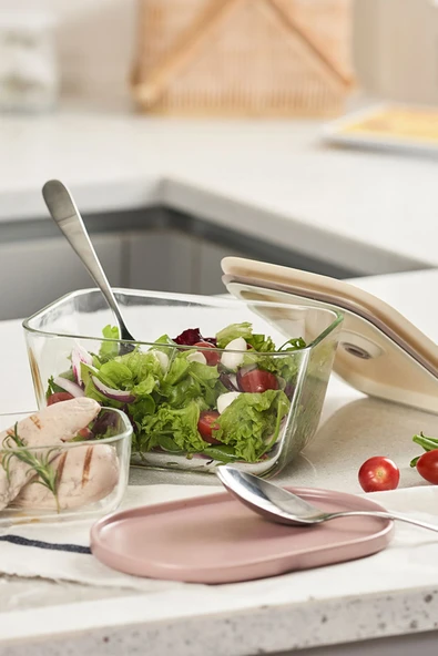 Fika Clık Dikdörtgen Saklama Kabı 2600Ml Bej - 4