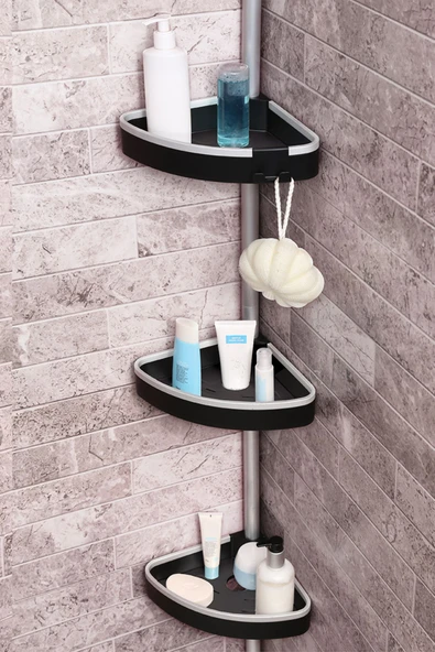 Venta Banyo Köşe Rafı Paslanmaz Aluminyum Borular - Siyah ürün görseli