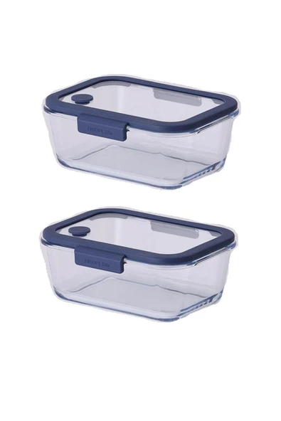 Fika Glace Mavi Vakumlu 2 Parça Saklama Kabı 1200 ML