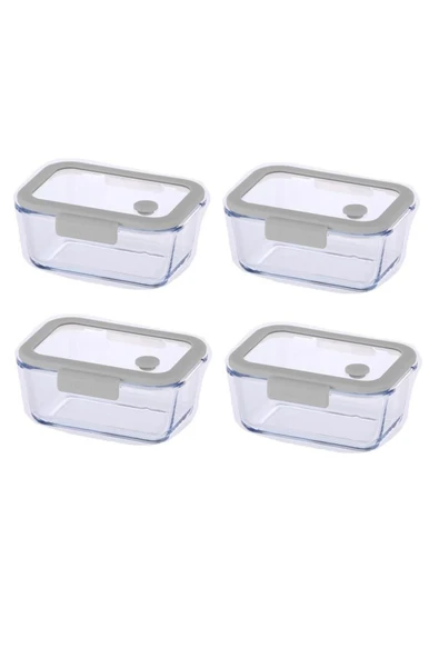 Fika Glace Gri Vakumlu 4 Parça Saklama Kabı 800 ML