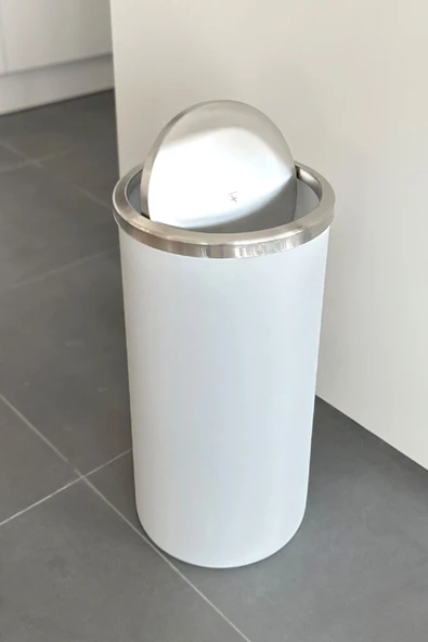 Lenox 35 Lt Döner Kapaklı Mutfak Banyo Ofis Çöp Kovası-Beyaz - 2