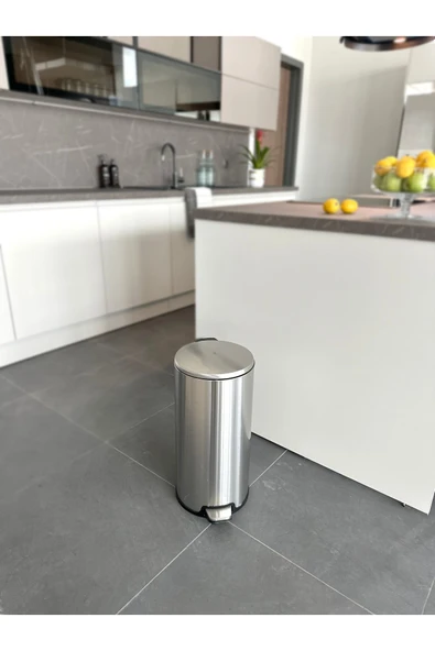 Cigo Pedallı Banyo Mutfak Ofis Çöp Kovası 20 Lt Paslanmaz Çelik - Resim 3