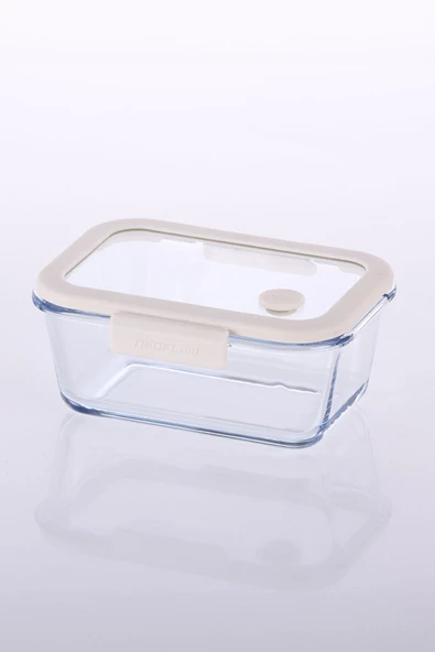 Fika Glace Vakumlu Cam Saklama Kabı 800 ml Bej