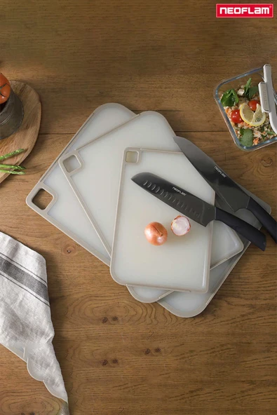 Fika Kesme Tahtası Seti 3 Parça Gri - Resim 3