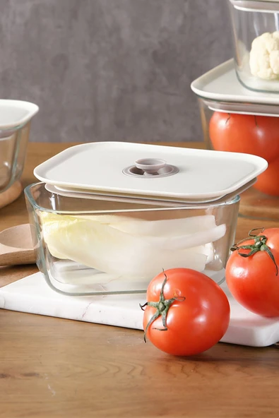 Fika Clık Dikdörtgen Saklama Kabı 800Ml Bej - 2