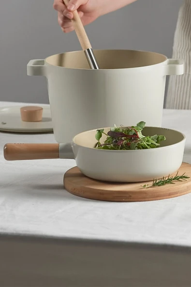 Fika Alüminyum Döküm Wok Tava 26Cm, Bej - 2