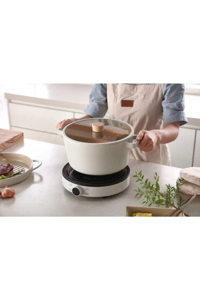 Fika Cam Kapaklı Alüminyum Döküm Derin Tencere 26 Cm D-neof226d - 5