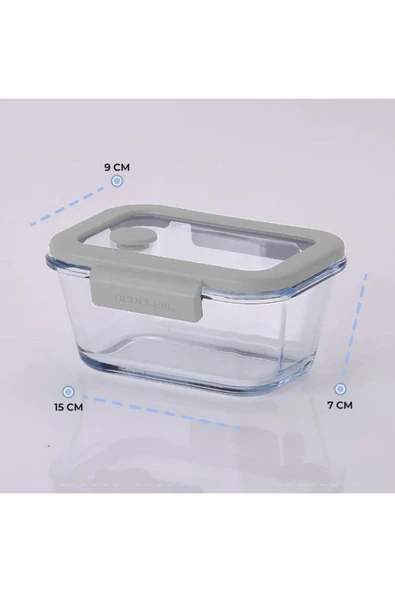 Fika Glace Gri Vakumlu 4 Parça Saklama Kabı Seti - 2