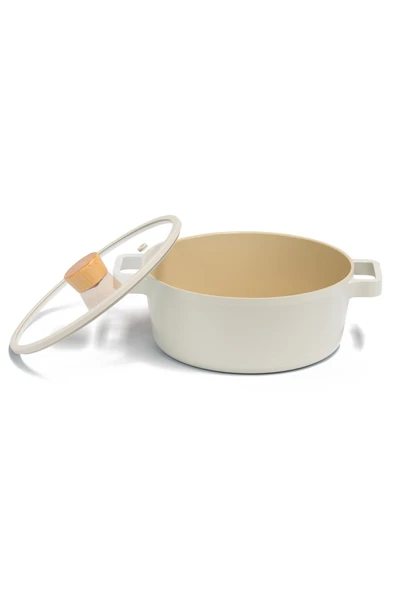 Fika Cam Kapaklı Alüminyum Döküm Tencere 24 cm X 10 cm - 7