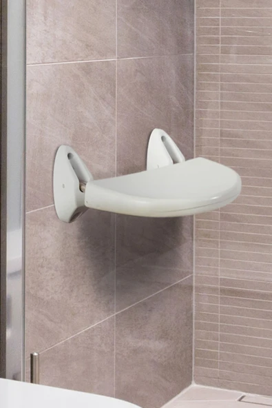 Duvara Monte Yaşlı Ve Engelli Destek Banyo Kuvet Oturağı Beyaz - 2