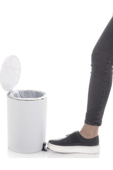 Primanova Lenox Pedallı Çöp Kovası Beyaz 5 Lt - M-e66-01 - 2