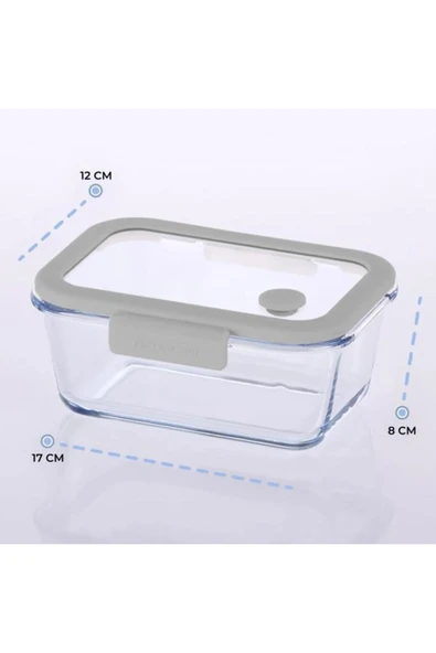 Fika Glace Gri Vakumlu 4 Parça Saklama Kabı 460 ml 800 ml - 5