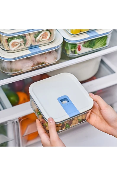 Perfect Seal 8 Parça Cam Saklama Kabı Bej - 3