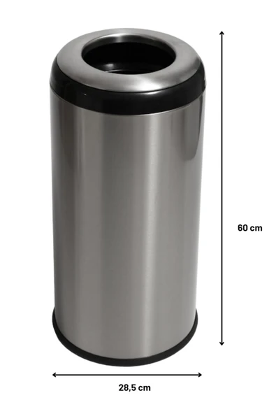 Lima 36 Lt Ağzı Açık Banyo Mutfak Ofis Çöp Kovası Siyah - Resim 3