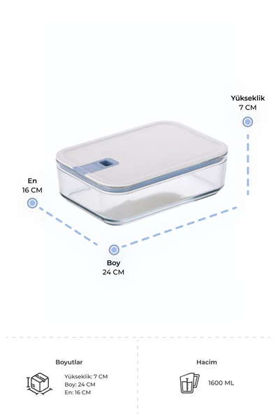 Perfect Seal Cam Saklama Kabı 1600Ml - 6