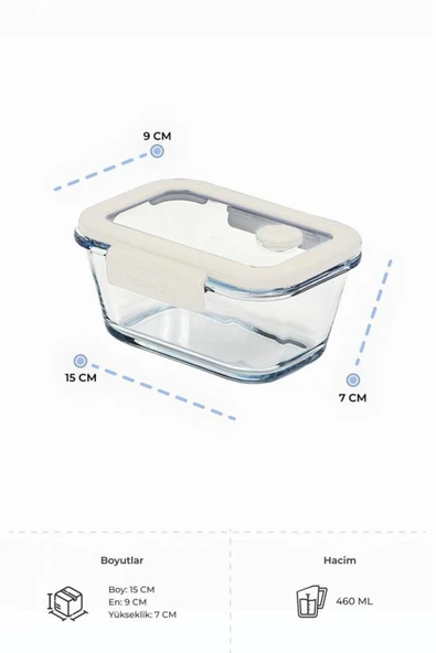 Fika Glace Bej Vakumlu 4 Parça Saklama Kabı 460 ML - 2