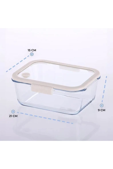 Fika Glace Bej Vakumlu 2 Parça Saklama Kabı 1200 ml - 4