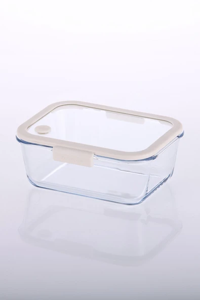 Fika Glace Vakumlu Cam Saklama Kabı 1200 ml Bej