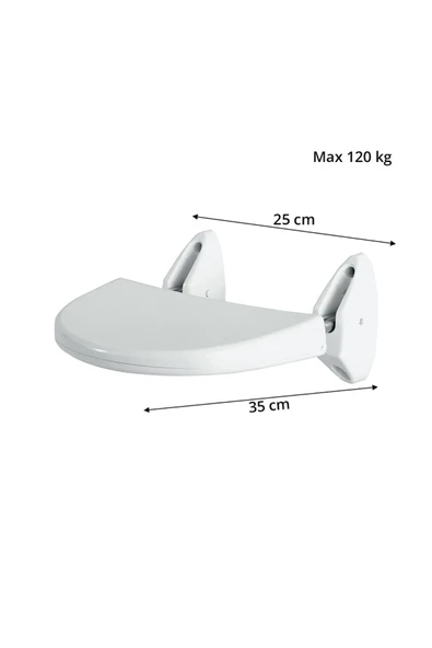 Duvara Monte Yaşlı Ve Engelli Destek Banyo Kuvet Oturağı Beyaz - 5