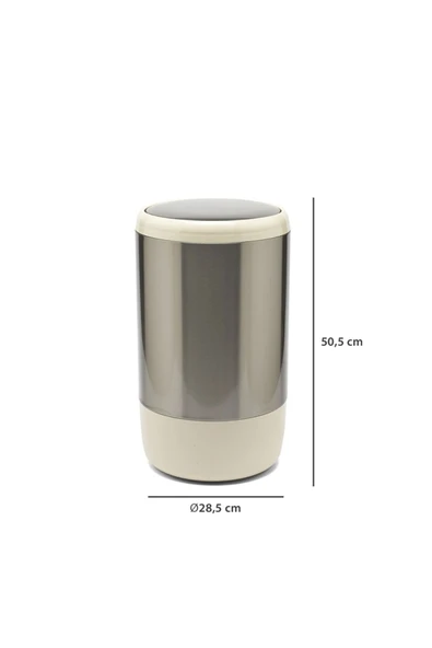 Lima 20 Lt Banyo Mutfak Ofis Çöp Kovası Iç Kovalı Bej - 8