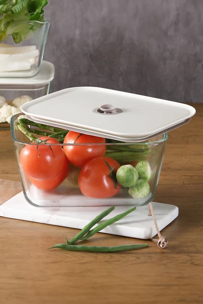 Fika Clık Dikdörtgen Saklama Kabı 2600Ml Bej - 2