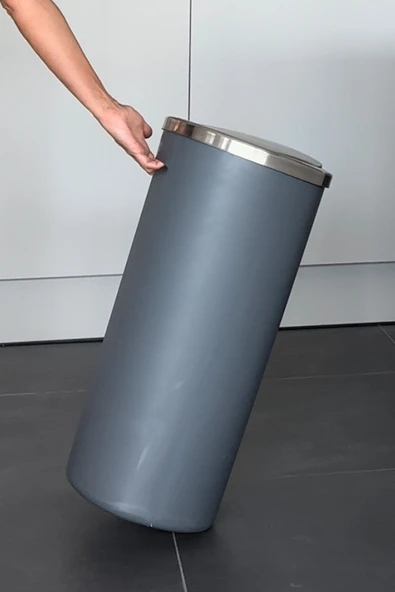 Lenox 35 Lt Döner Kapaklı Mutfak Banyo Ofis Çöp Kovası-Gri - Resim 3