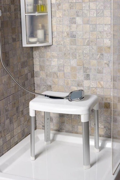 Cappadocıa Paslanmaz Aluminyum Geniş Yüzeyli Banyo Taburesi 130 Kg Taşıma Kapasitesi - 2