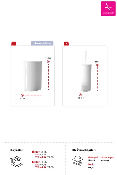 Flores 2'li Banyo Seti - Beyaz - 3