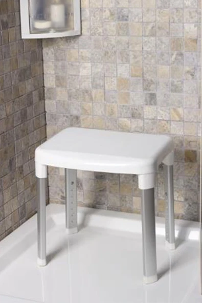 Cappadocıa Paslanmaz Aluminyum Geniş Yüzeyli Banyo Taburesi 130 Kg Taşıma Kapasitesi