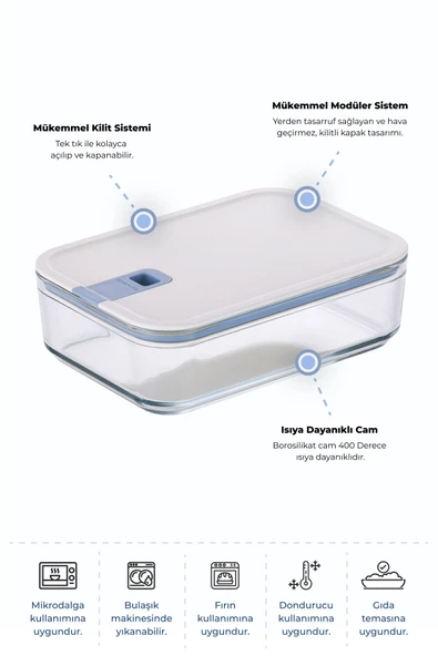 Perfect Seal Cam Saklama Kabı 1600Ml - 5