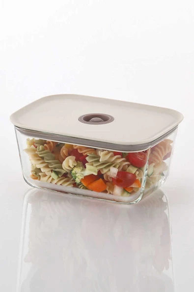 Fika Clik Dikdörtgen Saklama Kabı Bej 1380 ml 3 Parça Set - 2